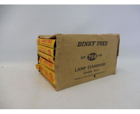 A Dinky Toys original trade pack, no. 756, the lamp standard double arm, end flap detached, full set of boxed lamps still pre