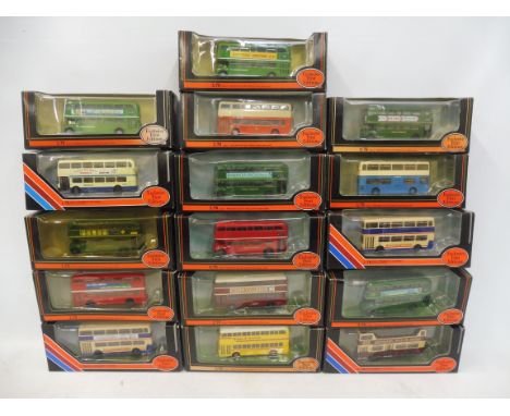 16 boxed Exclusive First Edition models, all double decker buses.