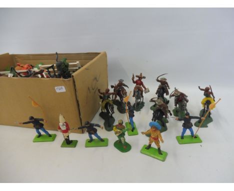 A selection of period plastic soldiers, Marx, Britains etc.