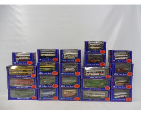 21 boxed Deluxe Exclusive First Editon single and double decker buses.