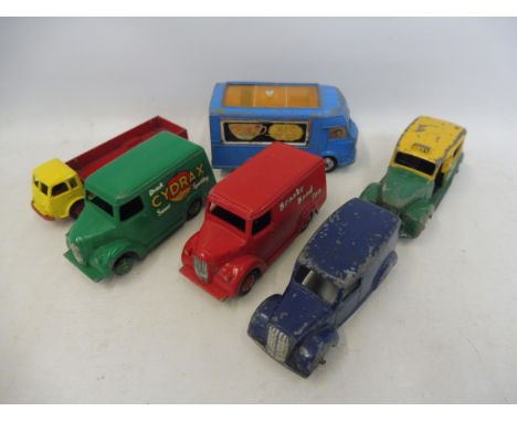 A small selection of playworn Dinky, Corgi and Budgie.