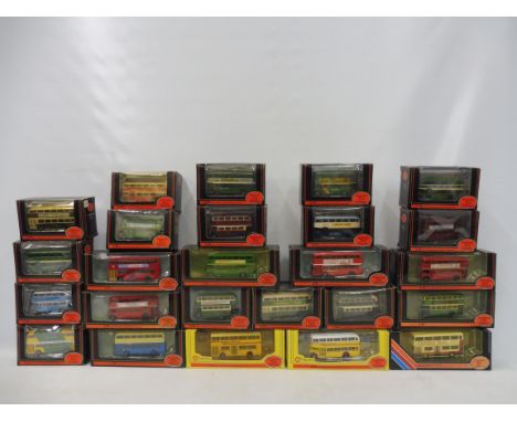 25 boxed Exclusive First Edition double decker buses.