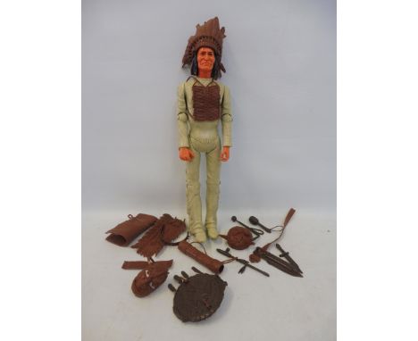 An original Marx figure of a native American with accessories, possibly Geronimo.