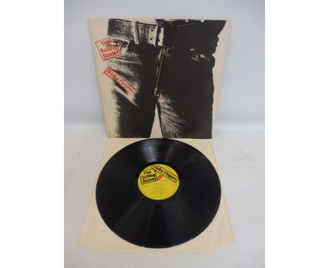 Rolling Stones Sticky Fingers, first press, cover and vinyl in at least VG+ condition, metal zip with insert.