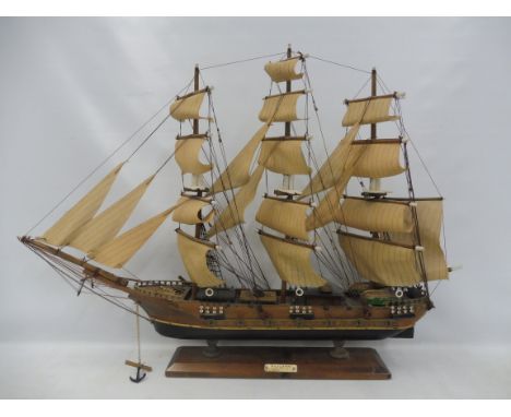 A wooden scale model model of a galleon 'Fragata Siglo XVIII ship.