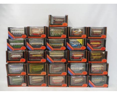 26 boxed Exclusive First Edition double decker buses.