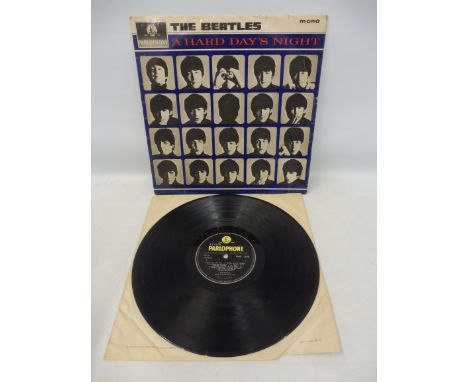 Beatles Hard Day's Night first press, printing credit G&amp;L, mid-size mono front right cover. Vinyl VG, cover VG+.