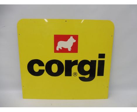 An original circa 1980s Corgi shop advertising sign, 20 x 17".