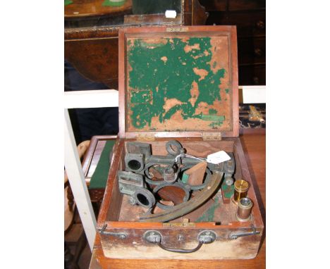 A 19th century sextant W. Stenton - Newport in carrying case