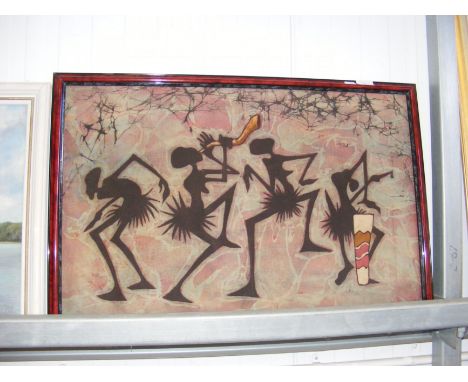 An abstract Aboriginal painting on cloth  