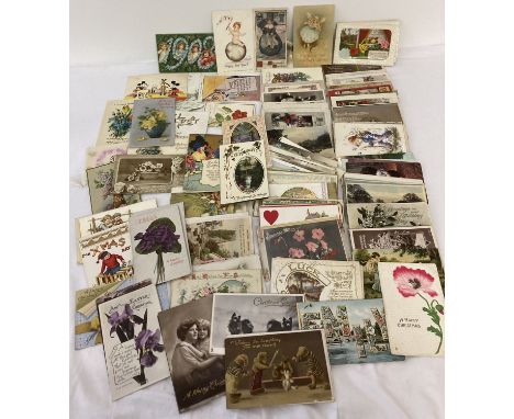 Approx. 200 vintage and Victorian greetings cards. To include: Birthday, Christmas, Good Luck and Easter wishes.
