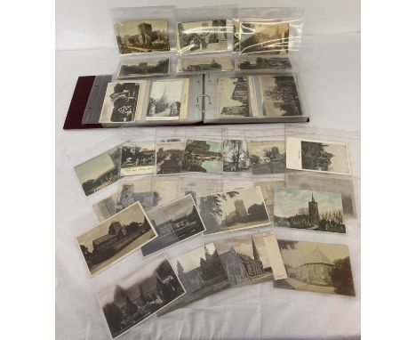 An album containing 120+ vintage postcards of British Churches.
