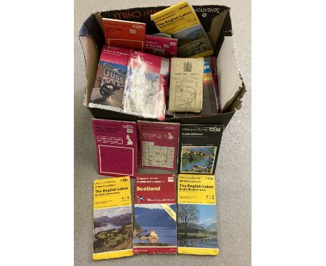 A collection of 75+ British ordnance survey maps in varying conditions.
