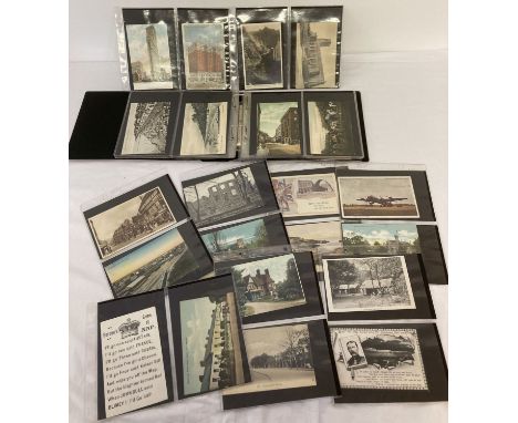 An album containing approx. 75 assorted vintage postcards. To include: British RP's, military and foreign buildings.