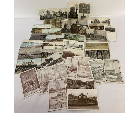 Approx. 60 assorted vintage Norfolk postcards. To include a series of comical cards for Norfolk Broads Holidays.