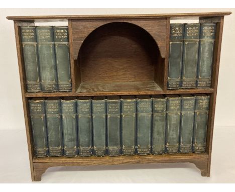 18 blue cloth bound volumes of "Charles Dickens Library" Testimonial Editions. Published by "The Educational Book Co, Ltd" 19