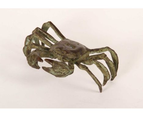 A Japanese bronze model of a crabwidth 11cm