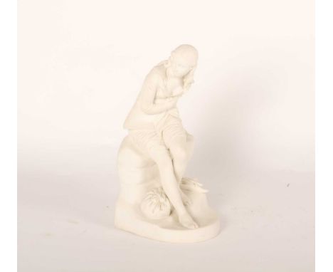 A Minton Parian ware figure of Dorothea, made in 1863, after an 1838 marble sculpture by John Bell, MINTON impression to unde