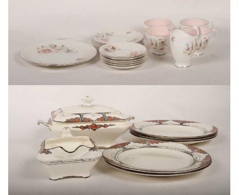A Crown Ducal Orange Tree pattern part service, together with a Royal Albert Seashell pattern teaset