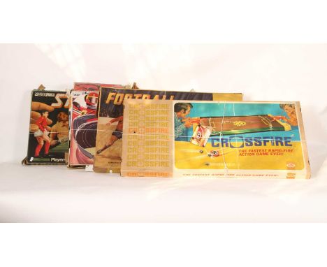Four vintage games: Striker, Powertrack 4000, Crossfire, and Football Express by Subbuteo