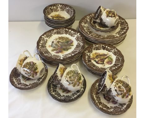 Palissy 'Game'  series part dinner / tea service. Part of the Royal Worcester Group.  Comprising: 12 dinner plates, 6 dessert