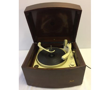 A vintage wooden cased Pye record player. - Monarch BSR 3 speed record changer. 