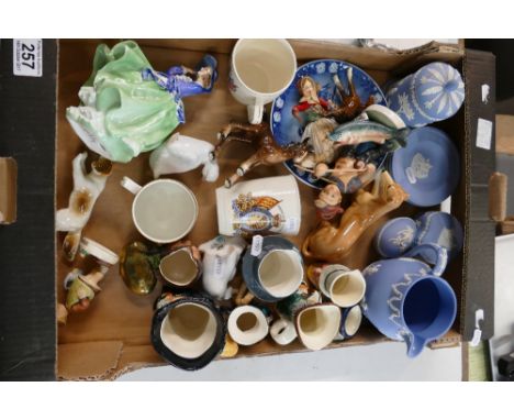 A collection of items to include Wedgwood, Copenhagen, Royal Doulton, Beswick and various other pieces, to include animals, T