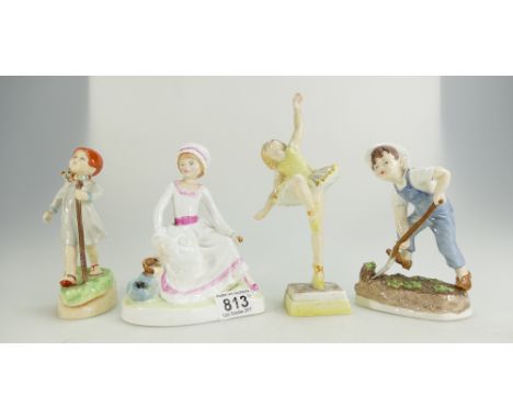 Royal Doulton Character Figure The Nursery Rhymes Collection, Little Miss Muffett HN2727, Royal Worcester, Saturday's Child W