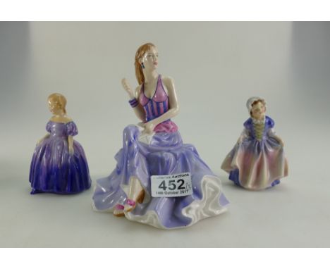 Royal Doulton lady figures Thinking of You HN5244, Dinky Do HN1678 and Marie HN1370 (3)