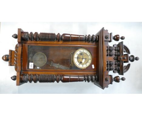 Mahogany cased Vienna wall clock.
