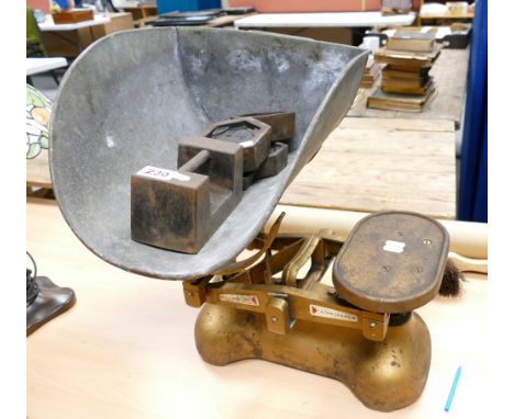 Large Shop Counter Potato scales complete with Avery weights.