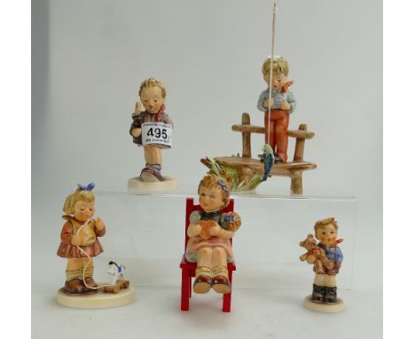 A collection of Goebel Hummel, First Issue Figures to include 566, 693, 320, 2019 and 2074, three boxed (5)