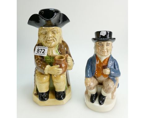 Woods and Son reproduction toby jug together with similar smaller item (2)
