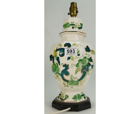 Masons Green Mandalay large lamp base, height 39cm.
