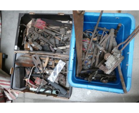 A collection of tools to include woodwork items, hammers, chisels, etc. (3 Trays)