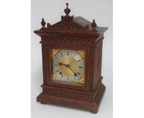 A late 19th century German mantle clock, height 36cm. 
