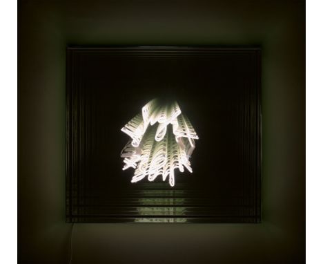 (See English version below)Brigitte Kowanz (Wien 1957 – lebt in Wien). DELIGHT. 2007Neonröhre in Spiegelkasten.  90 × 100 × 2