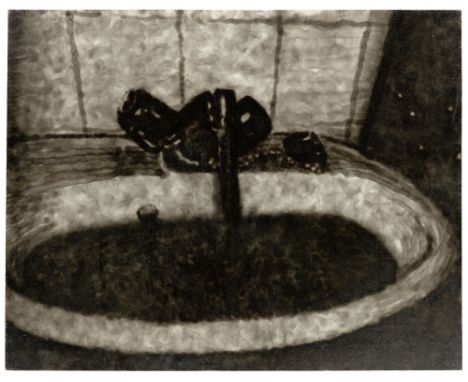 (See English version below)Jiri Georg Dokoupil (Krnov 1954 – lebt in Berlin und Prag). Ohne Titel (Waschbecken). 1991Kerzenru
