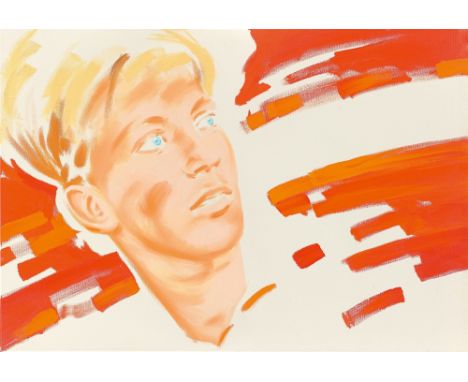(See English version below)Norbert Bisky (Leipzig 1970 – lebt in Berlin). „Kampf der Gefahr“ I. 2002Öl auf Leinwand.  70 × 10