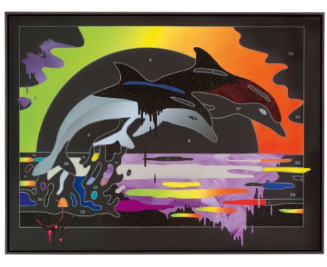 (See English version below)Anselm Reyle (Tübingen 1970 – lebt in Berlin). Best Friends. 2011Acryl, Effektlack, Glitzerfolie u