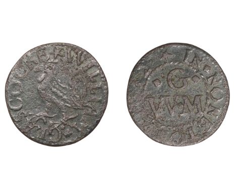 17th Century Tokens, WARWICKSHIRE, Nuneaton, William Glascocke, Farthing, 1652, 0.68g/6h (N 5340; BW. 120). Some light surfac