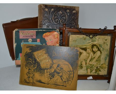 A Victorian photograph album c1890; a small document case c1920; a Victorian triple easel mirror; scenes from English History