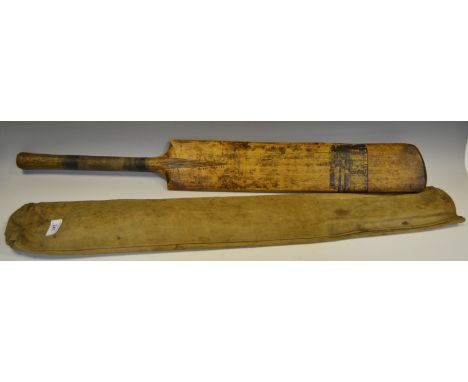 World War II - a Navy V Army cricket bat, signed by each team member, 1942