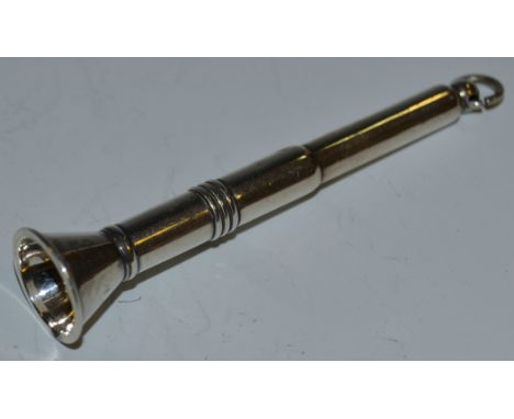 A George V silver novelty cigar piercer, as a hunting horn, Birmingham 1924
