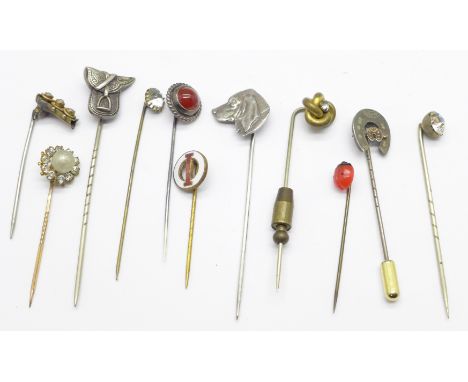 A collection of stick pins 