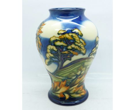 A Moorcroft Wenlock limited edition vase, designed by Philip Gibson, dated 2001, numbered 156/200, 16cm, boxed 