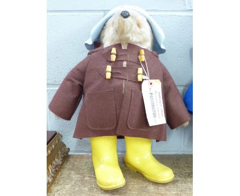 A Paddington Bear with a pair of Dunlop wellington boots 