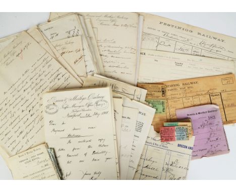 A Large Collection of Paper Documents Relating to Various Welsh Railways, including Barry Railway, Taff Vale, Pembroke and Te