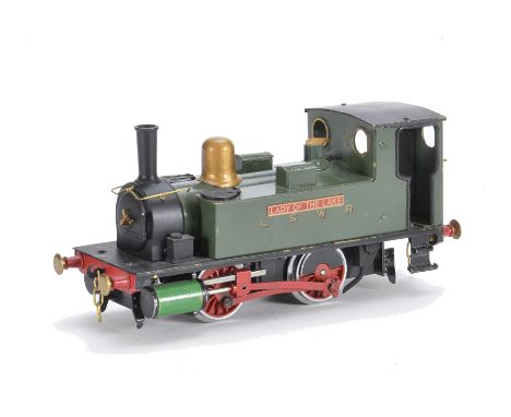 A Gauge I LSWR B4 class 0-4-0 Dock Tank Locomotive, with brass ‘Tenmille’ body on Playmobil chassis, finished in LSWR green a