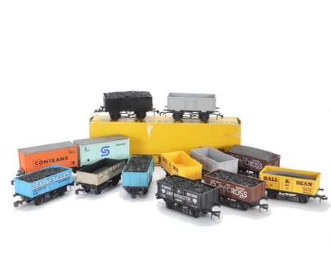 A Collection of 0 Gauge Plastic-Bodied Freight Stock by Lima and Triang, comprising approx 25 open wagons, two bogie types, t